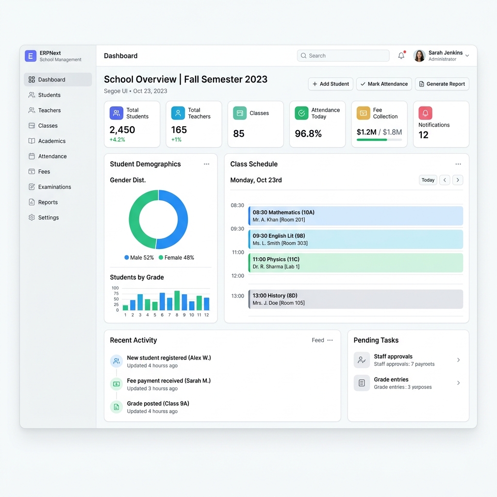 ERPNext School Management System